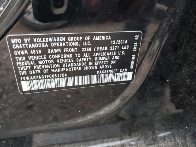 Photo 11 VIN: 1VWAS7A31FC051754 - VOLKSWAGEN PASSAT 