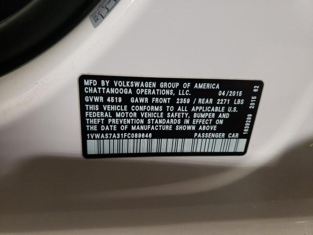 Photo 11 VIN: 1VWAS7A31FC089646 - VOLKSWAGEN PASSAT 