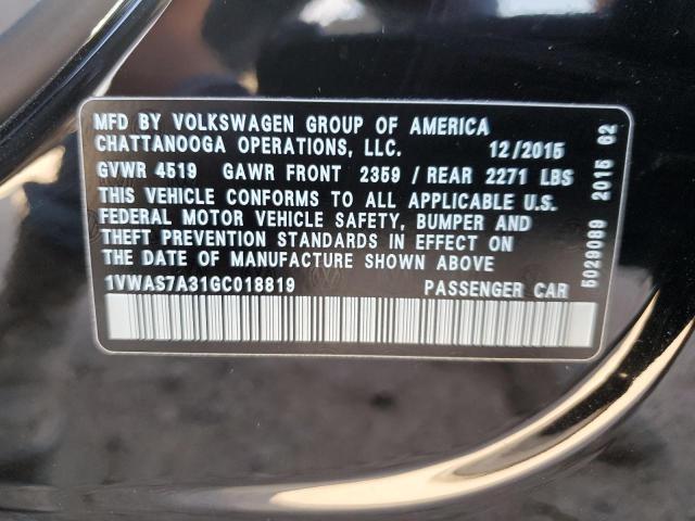 Photo 11 VIN: 1VWAS7A31GC018819 - VOLKSWAGEN PASSAT 