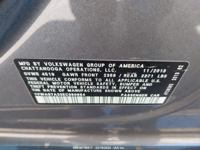 Photo 8 VIN: 1VWAS7A32EC050854 - VOLKSWAGEN PASSAT 