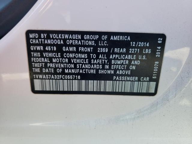 Photo 11 VIN: 1VWAS7A32FC055716 - VOLKSWAGEN PASSAT 