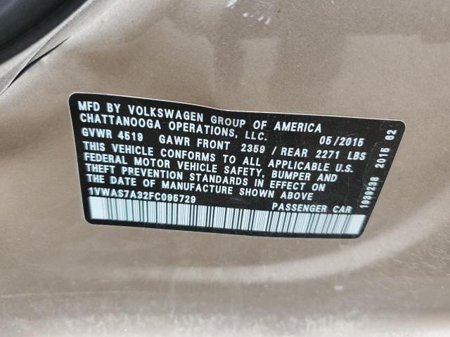 Photo 11 VIN: 1VWAS7A32FC095729 - VOLKSWAGEN PASSAT 