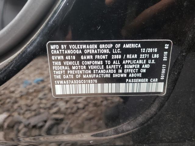 Photo 9 VIN: 1VWAS7A32GC018375 - VOLKSWAGEN PASSAT 