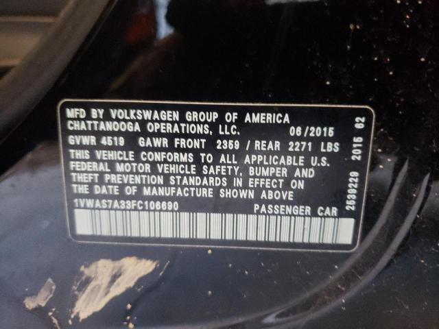 Photo 11 VIN: 1VWAS7A33FC106690 - VOLKSWAGEN PASSAT 