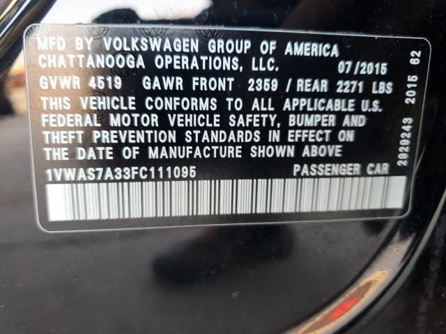 Photo 11 VIN: 1VWAS7A33FC111095 - VOLKSWAGEN PASSAT 