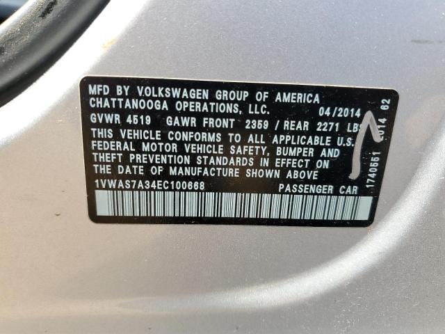 Photo 11 VIN: 1VWAS7A34EC100668 - VOLKSWAGEN PASSAT S 