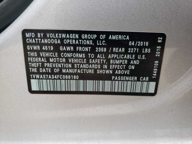 Photo 9 VIN: 1VWAS7A34FC086160 - VOLKSWAGEN PASSAT 