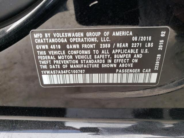 Photo 12 VIN: 1VWAS7A34FC100767 - VOLKSWAGEN PASSAT 