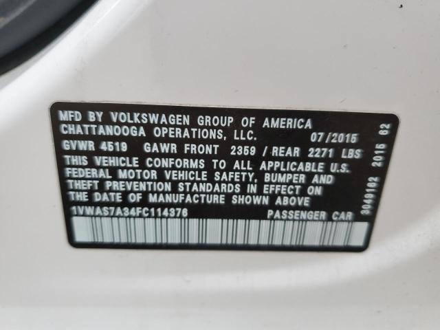 Photo 11 VIN: 1VWAS7A34FC114376 - VOLKSWAGEN PASSAT 