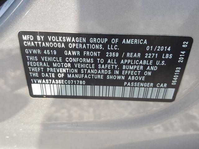 Photo 9 VIN: 1VWAS7A35EC071780 - VOLKSWAGEN PASSAT 