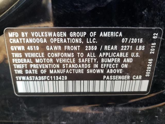 Photo 9 VIN: 1VWAS7A35FC113429 - VOLKSWAGEN PASSAT 