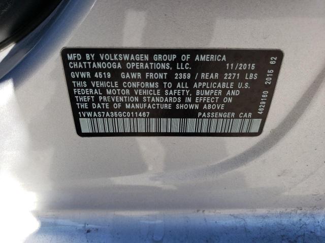 Photo 11 VIN: 1VWAS7A35GC011467 - VOLKSWAGEN PASSAT 