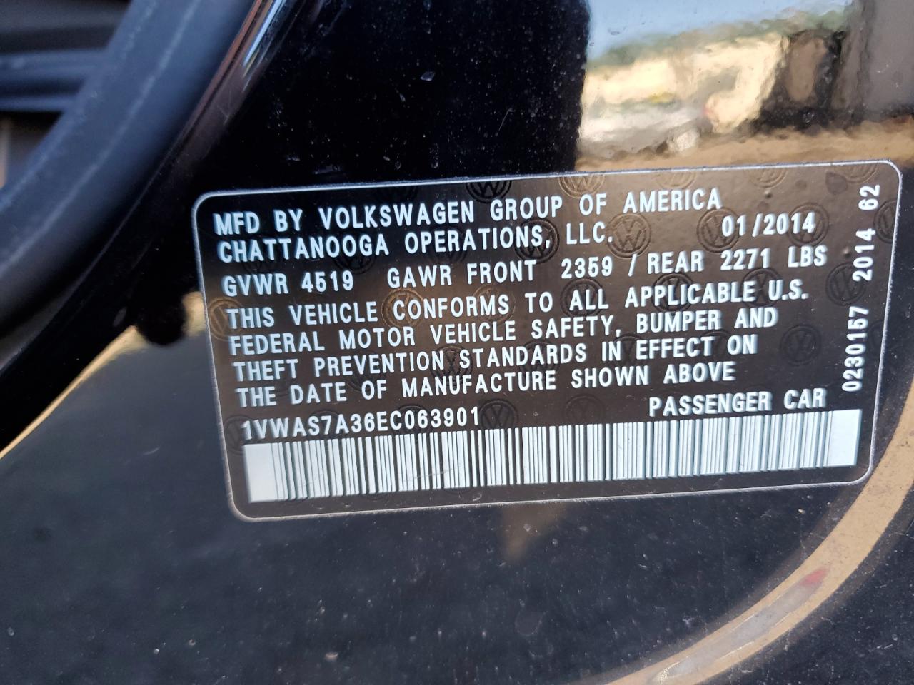 Photo 11 VIN: 1VWAS7A36EC063901 - VOLKSWAGEN PASSAT 