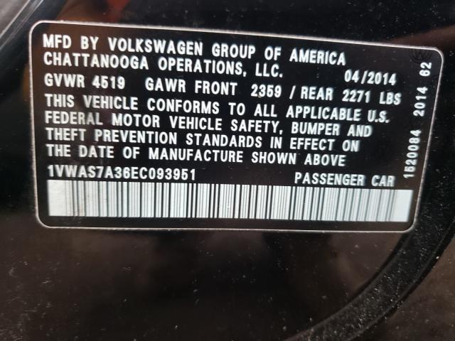 Photo 9 VIN: 1VWAS7A36EC093951 - VOLKSWAGEN PASSAT 