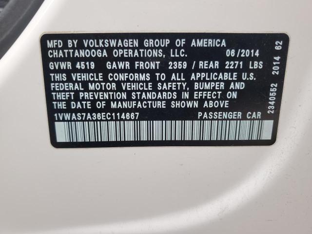 Photo 11 VIN: 1VWAS7A36EC114667 - VOLKSWAGEN PASSAT 