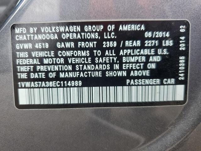 Photo 11 VIN: 1VWAS7A36EC114989 - VOLKSWAGEN PASSAT S 