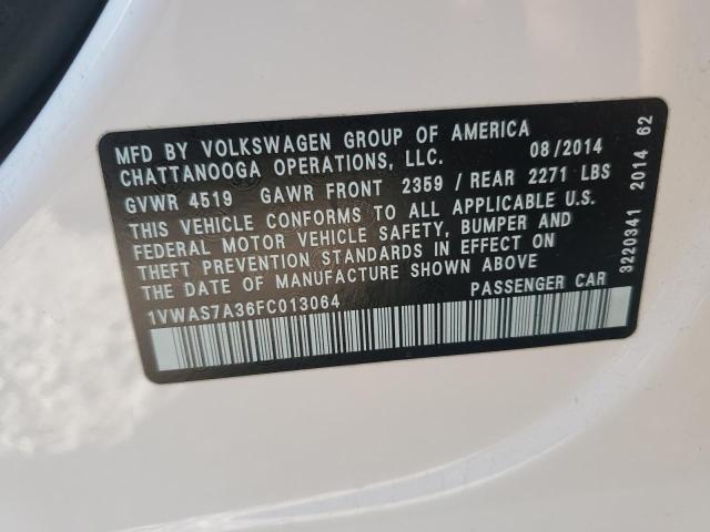 Photo 11 VIN: 1VWAS7A36FC013064 - VOLKSWAGEN PASSAT S 