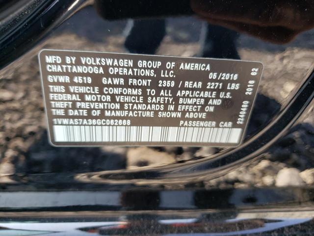 Photo 12 VIN: 1VWAS7A36GC062668 - VOLKSWAGEN PASSAT S 