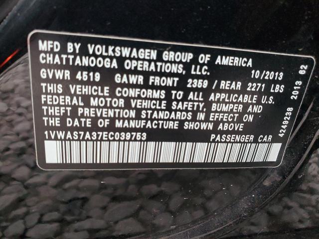 Photo 11 VIN: 1VWAS7A37EC039753 - VOLKSWAGEN PASSAT S 