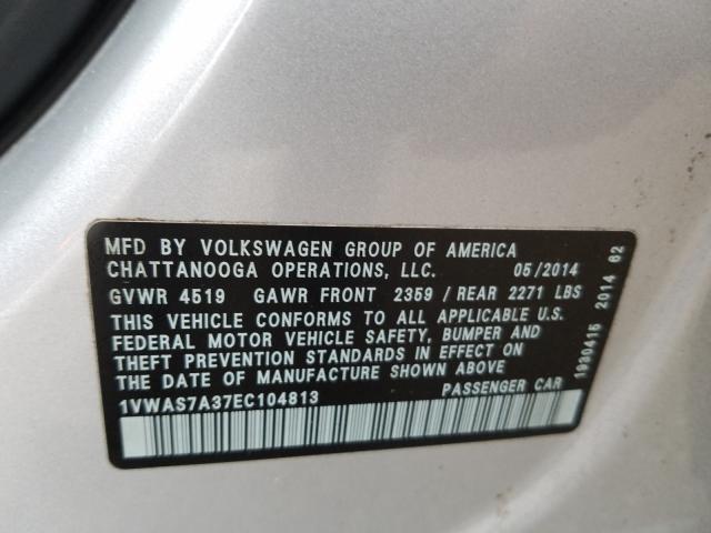 Photo 9 VIN: 1VWAS7A37EC104813 - VOLKSWAGEN PASSAT 