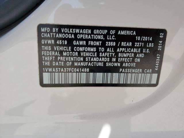 Photo 11 VIN: 1VWAS7A37FC041486 - VOLKSWAGEN PASSAT 