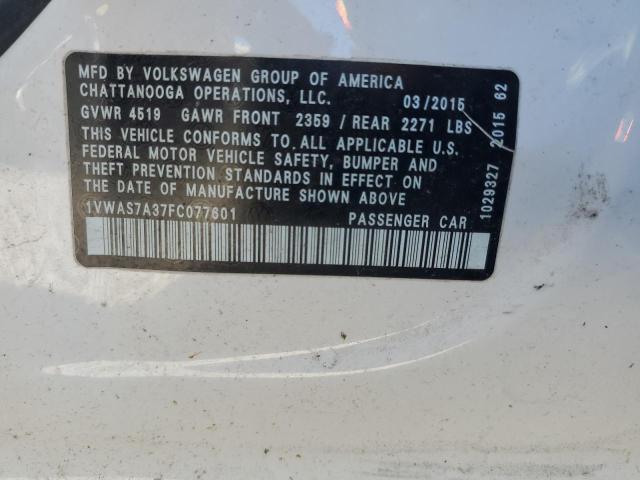 Photo 11 VIN: 1VWAS7A37FC077601 - VOLKSWAGEN PASSAT S 