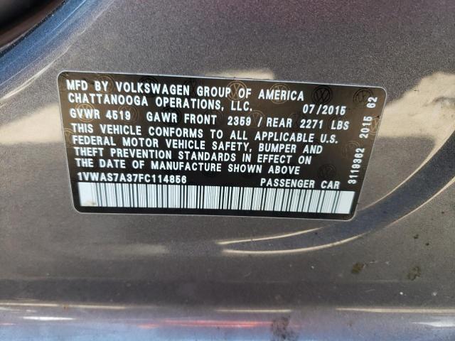 Photo 11 VIN: 1VWAS7A37FC114856 - VOLKSWAGEN PASSAT 