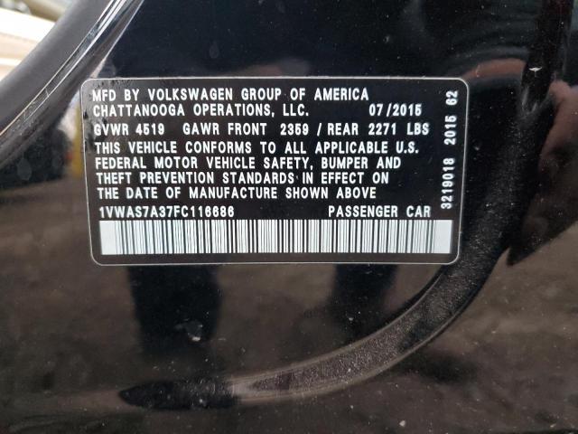 Photo 9 VIN: 1VWAS7A37FC116686 - VOLKSWAGEN PASSAT 