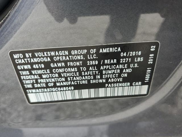 Photo 11 VIN: 1VWAS7A37GC048049 - VOLKSWAGEN PASSAT 