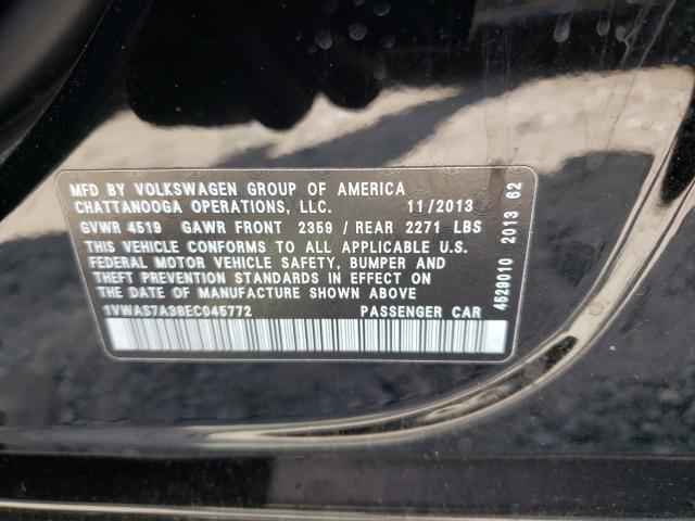 Photo 9 VIN: 1VWAS7A38EC045772 - VOLKSWAGEN PASSAT 