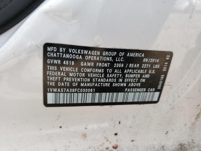 Photo 11 VIN: 1VWAS7A38FC030061 - VOLKSWAGEN PASSAT 