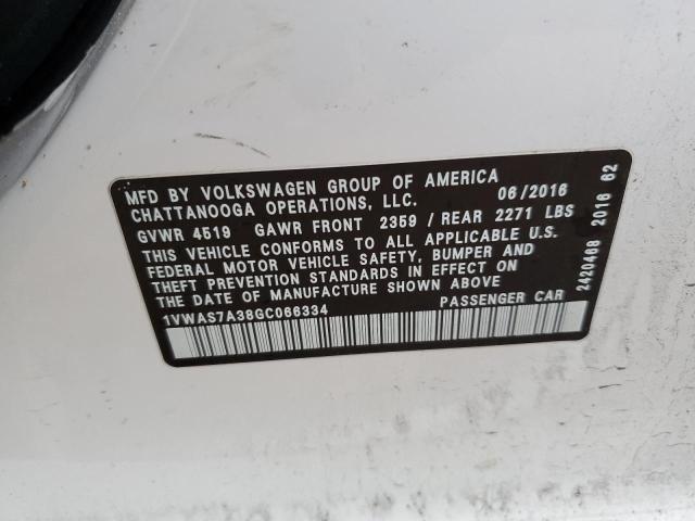 Photo 11 VIN: 1VWAS7A38GC066334 - VOLKSWAGEN PASSAT 