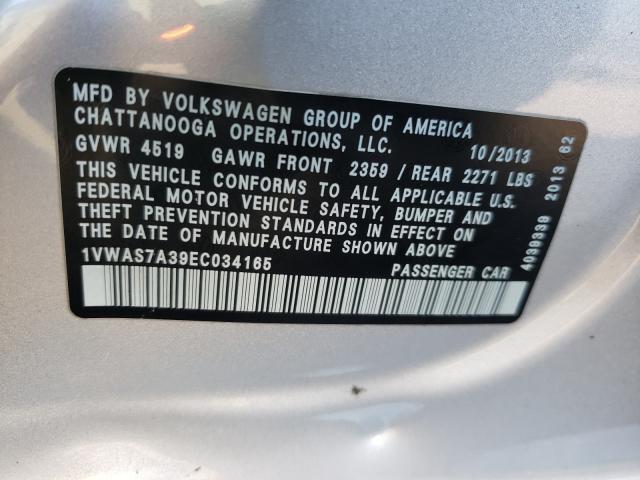 Photo 9 VIN: 1VWAS7A39EC034165 - VOLKSWAGEN PASSAT 