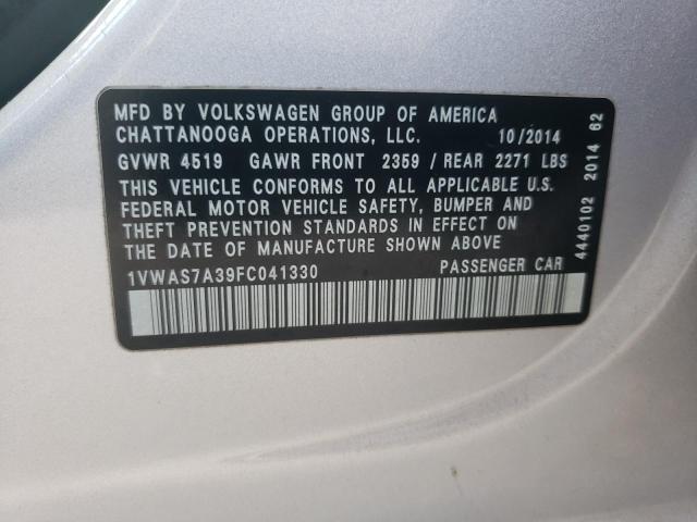 Photo 11 VIN: 1VWAS7A39FC041330 - VOLKSWAGEN PASSAT 