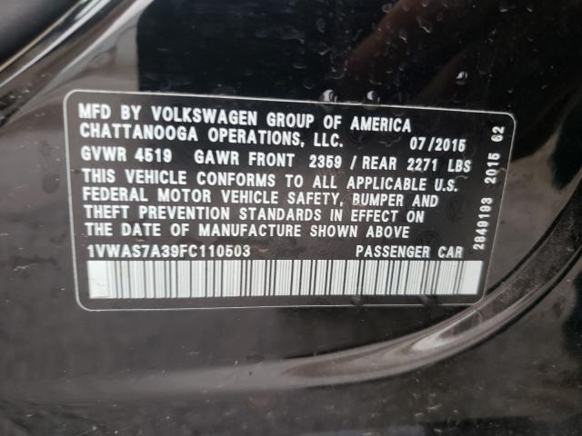 Photo 9 VIN: 1VWAS7A39FC110503 - VOLKSWAGEN PASSAT 