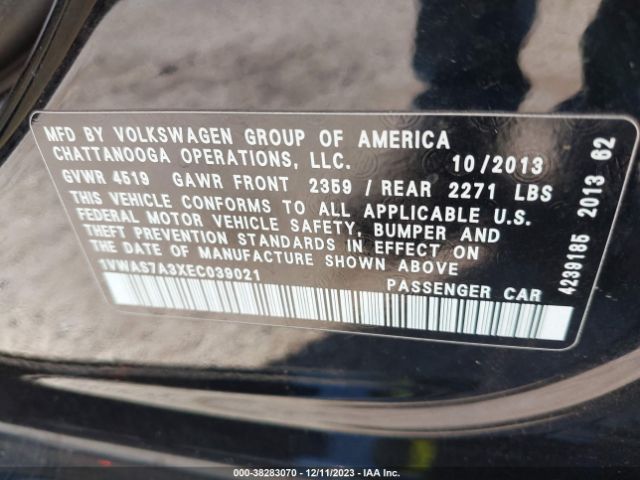 Photo 8 VIN: 1VWAS7A3XEC039021 - VOLKSWAGEN PASSAT 