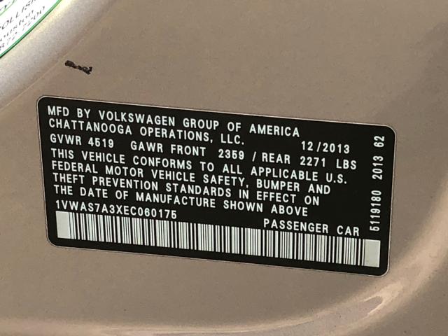 Photo 9 VIN: 1VWAS7A3XEC060175 - VOLKSWAGEN PASSAT 