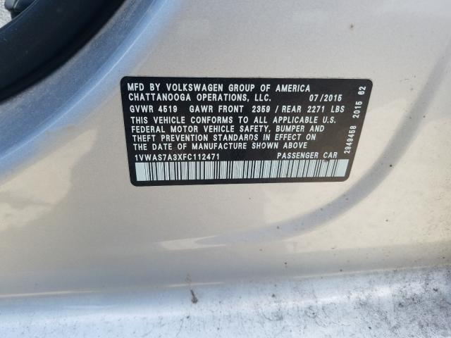 Photo 9 VIN: 1VWAS7A3XFC112471 - VOLKSWAGEN PASSAT S 