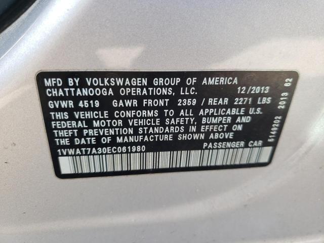 Photo 9 VIN: 1VWAT7A30EC061980 - VOLKSWAGEN PASSAT 