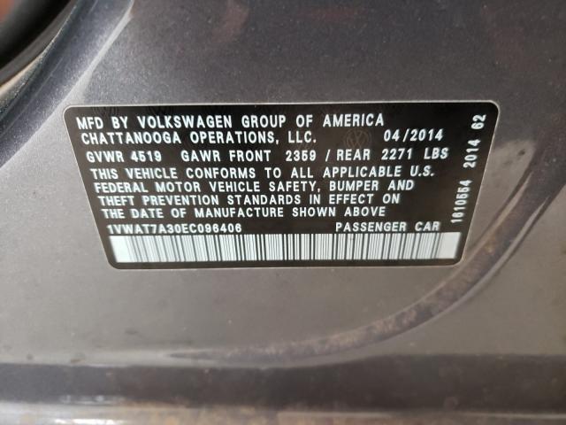 Photo 9 VIN: 1VWAT7A30EC096406 - VOLKSWAGEN PASSAT 