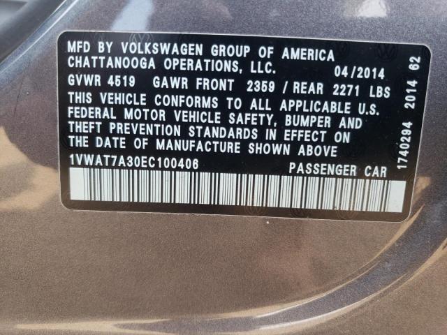 Photo 11 VIN: 1VWAT7A30EC100406 - VOLKSWAGEN PASSAT 