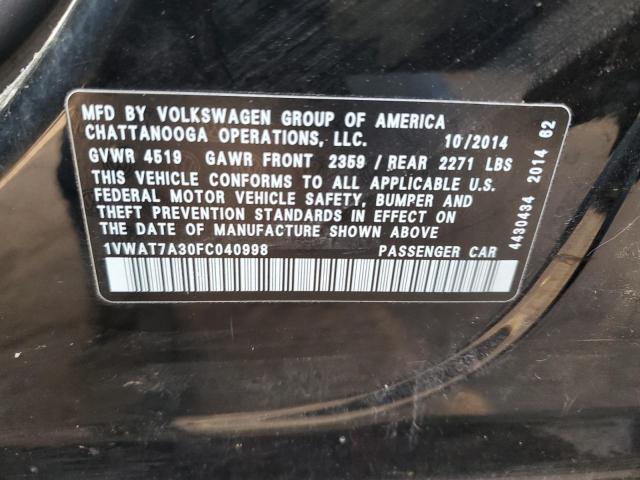 Photo 11 VIN: 1VWAT7A30FC040998 - VOLKSWAGEN PASSAT 