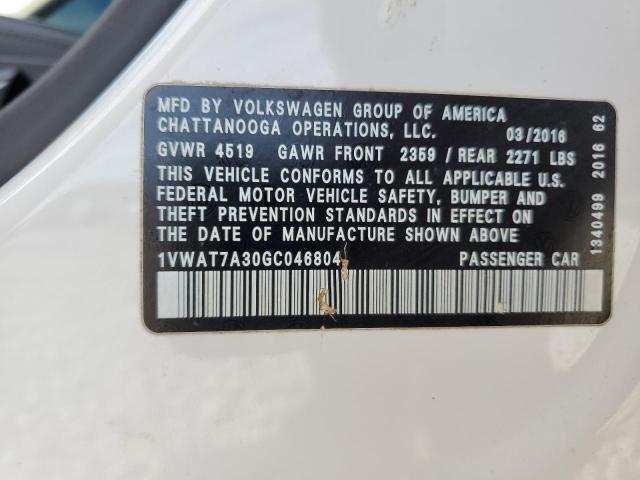 Photo 11 VIN: 1VWAT7A30GC046804 - VOLKSWAGEN PASSAT S 