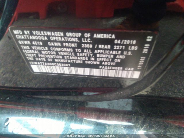 Photo 8 VIN: 1VWAT7A30GC053087 - VOLKSWAGEN PASSAT 