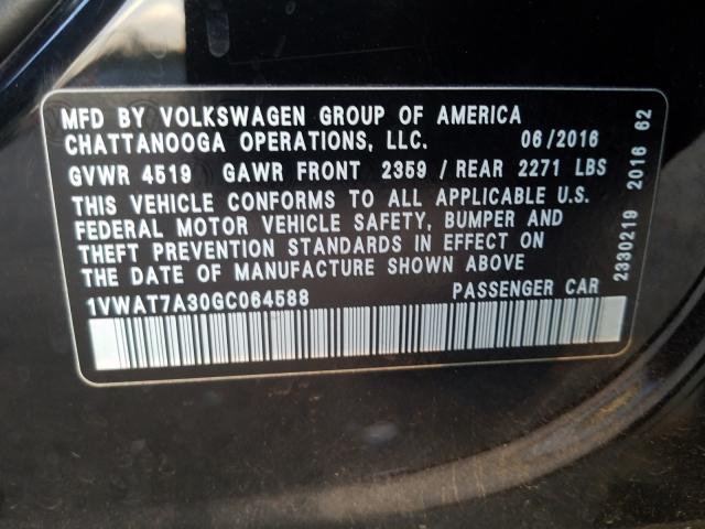 Photo 9 VIN: 1VWAT7A30GC064588 - VOLKSWAGEN PASSAT 