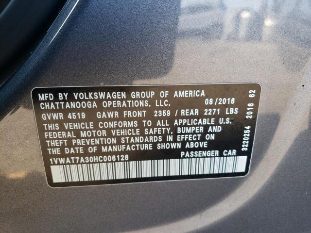 Photo 11 VIN: 1VWAT7A30HC006126 - VOLKSWAGEN PASSAT S 