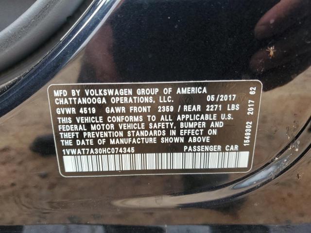 Photo 11 VIN: 1VWAT7A30HC074345 - VOLKSWAGEN PASSAT 