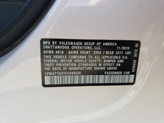 Photo 9 VIN: 1VWAT7A31EC048526 - VOLKSWAGEN PASSAT 