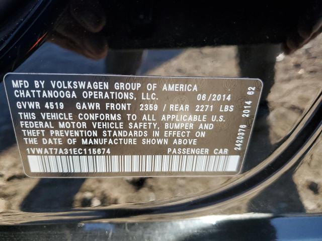 Photo 11 VIN: 1VWAT7A31EC115674 - VOLKSWAGEN PASSAT S 