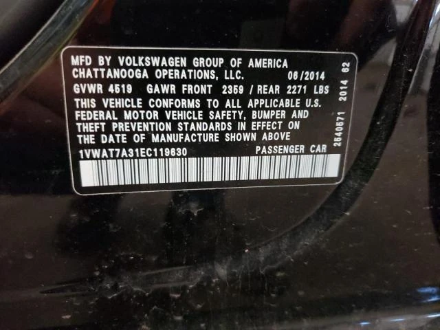 Photo 11 VIN: 1VWAT7A31EC119630 - VOLKSWAGEN PASSAT 